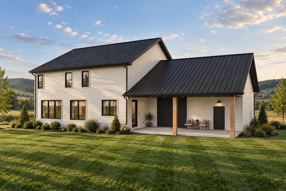 Exterior - Rear Elevation for Barndominium House Plan #1093-9 - 4 bed, 3.5 bath