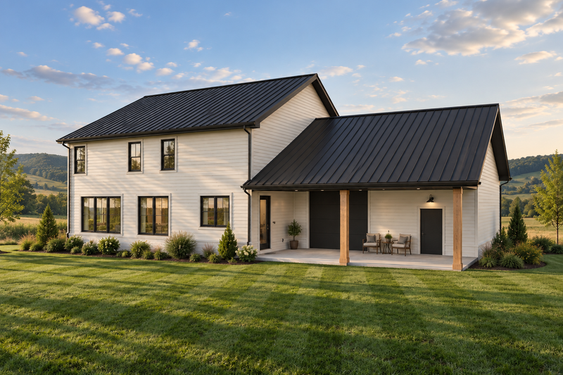 Architectural House Design - Exterior - Rear Elevation for Barndominium House Plan #1093-9 - 4 bed, 3.5 bath