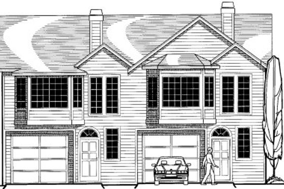 Exterior - Front Elevation for Traditional House Plan #303-363 - 3 bed, 2.5 bath