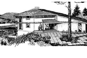 Exterior - Rear Elevation for Contemporary House Plan #320-300 - 4 bed, 2 bath