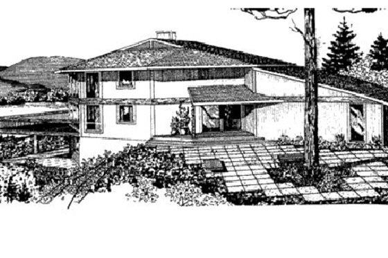 Exterior - Rear Elevation for Contemporary House Plan #320-300 - 4 bed, 2 bath