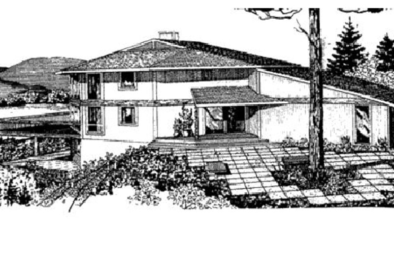 House Design - Exterior - Rear Elevation for Contemporary House Plan #320-300 - 4 bed, 2 bath