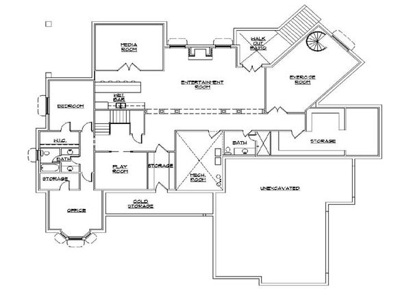 Colonial Floor Plan - Lower Floor Plan #5-336
