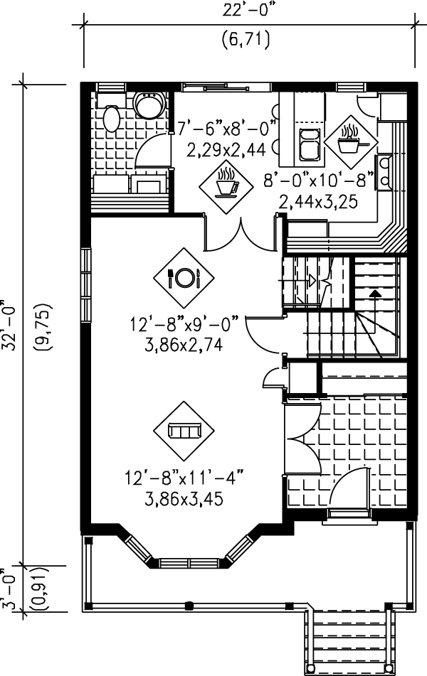 European Floor Plan - Main Floor Plan #25-209