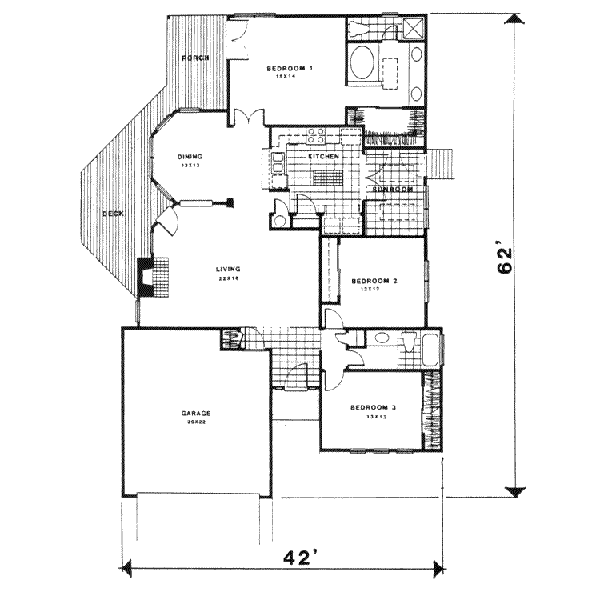 House Design - Ranch Floor Plan - Main Floor Plan #30-148