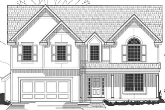 Exterior - Front Elevation for European House Plan #67-772 - 4 bed, 2.5 bath