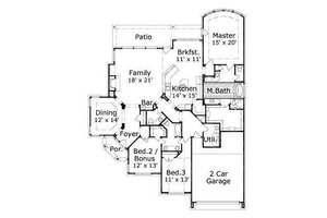 Floor Plan - Main Floor for Traditional House Plan #411-440 - 4 bed, 3.5 bath