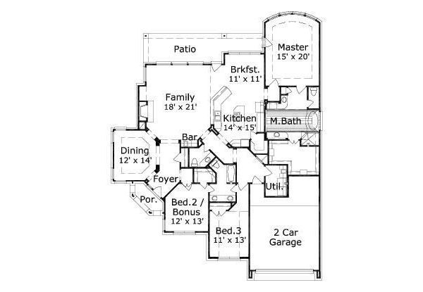 Traditional Floor Plan - Main Floor Plan #411-440