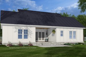 Exterior - Rear Elevation 1 for Farmhouse House Plan #51-1443 - 3 bed, 2 bath
