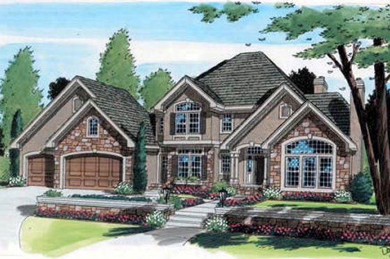 Exterior - Front Elevation for Traditional House Plan #312-148 - 4 bed, 3.5 bath