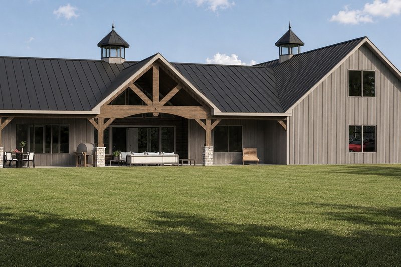 Architectural House Design - Exterior - Rear Elevation for Ranch House Plan #1064-510 - 4 bed, 3 bath