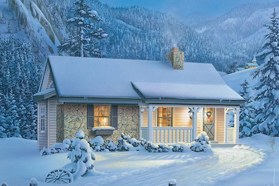 Exterior - Front Elevation 3 for Cottage House Plan #57-269 - 1 bed, 1 bath