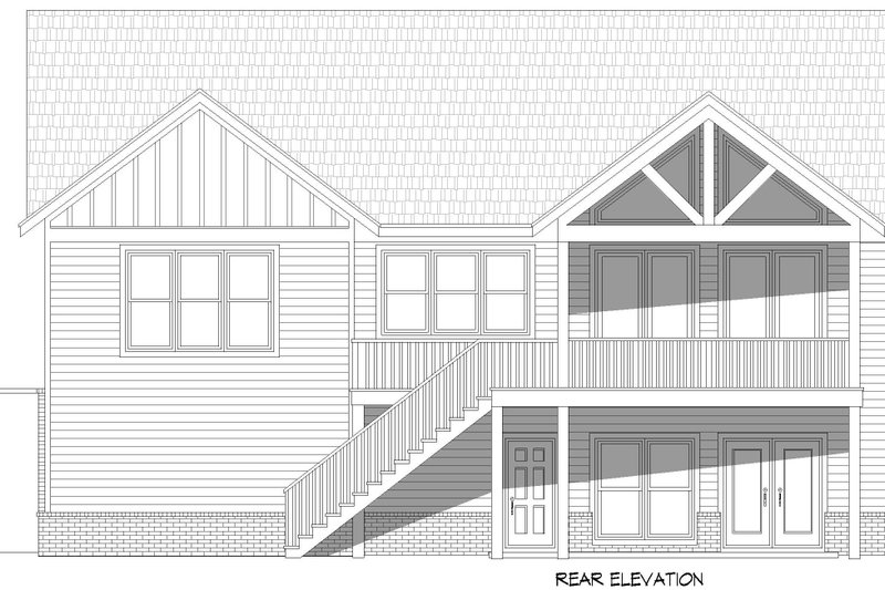 Dream House Plan - Exterior - Rear Elevation for Craftsman House Plan #932-1029 - 4 bed, 4 bath
