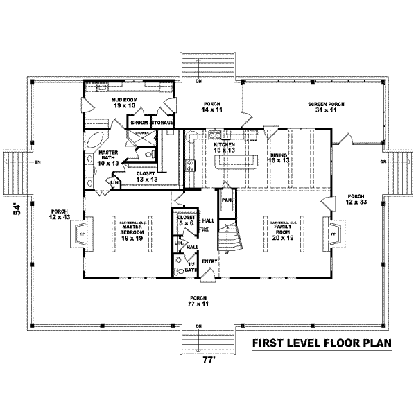 Country Floor Plan - Main Floor Plan #81-1520