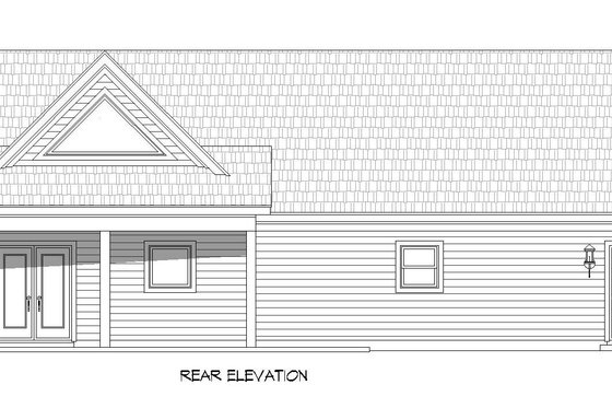 Exterior - Rear Elevation for Ranch House Plan #932-740 - 2 bed, 2 bath