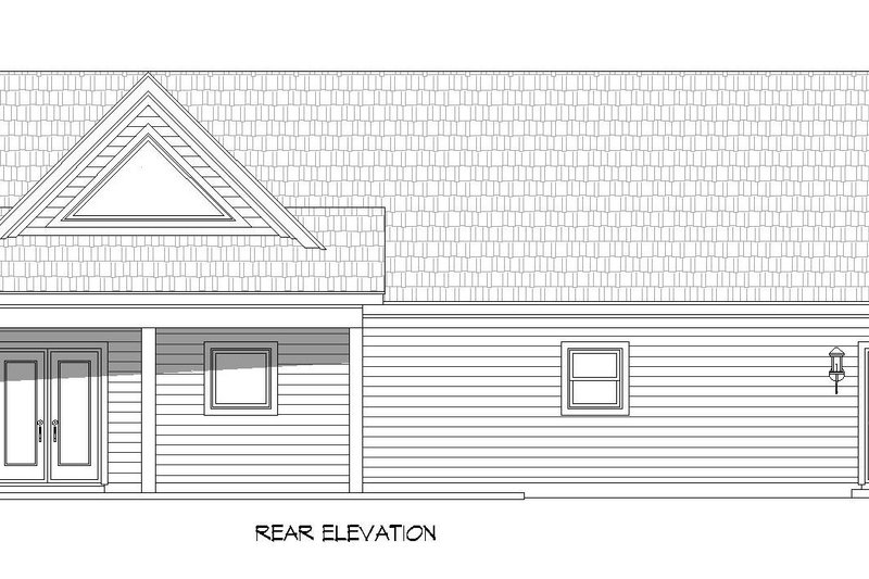 House Plan Design - Exterior - Rear Elevation for Ranch House Plan #932-740 - 2 bed, 2 bath