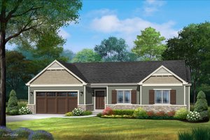 Ranch Exterior - Front Elevation Plan #22-623