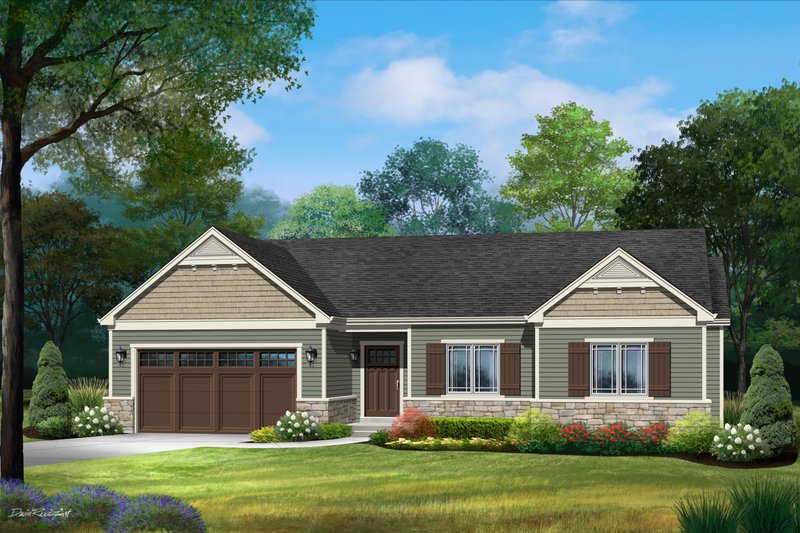 Dream House Plan - Ranch Exterior - Front Elevation Plan #22-623