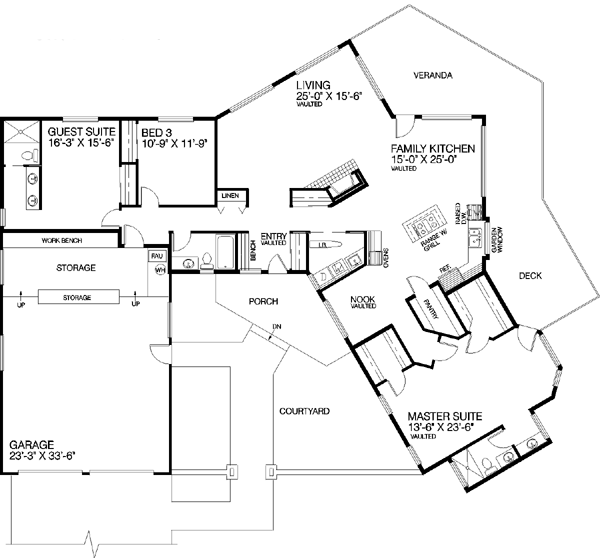 House Plan Design - Traditional Floor Plan - Main Floor Plan #60-197
