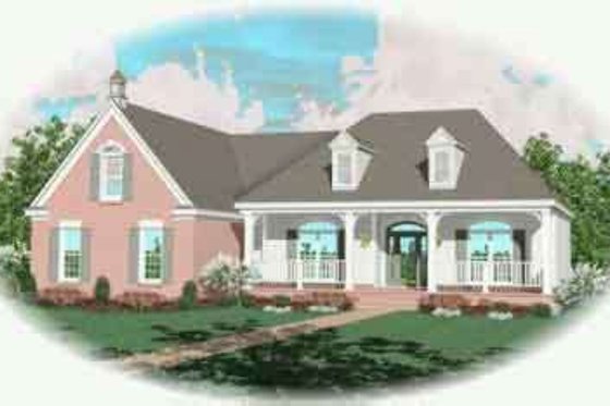 Exterior - Front Elevation for Colonial House Plan #81-582 - 3 bed, 2.5 bath