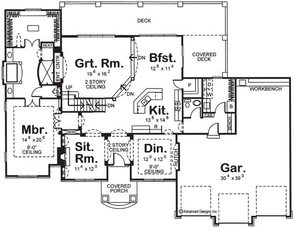 House Plan Design - Mediterranean Floor Plan - Main Floor Plan #455-161