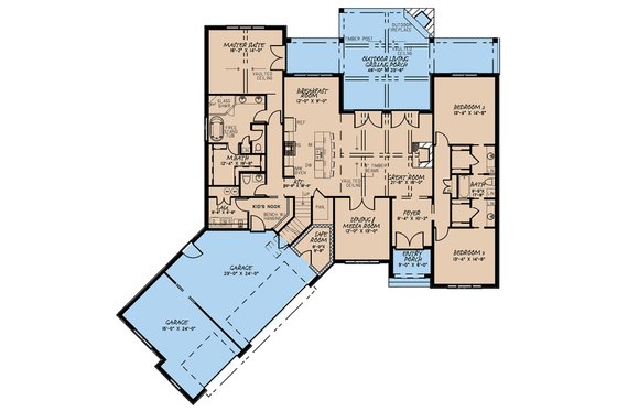 Floor Plan - Main Floor for European House Plan #923-139 - 4 bed, 3.5 bath