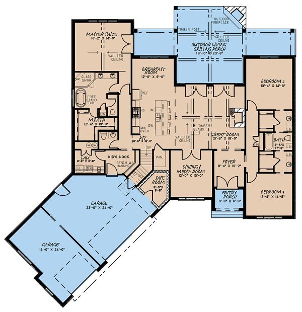 Architectural House Design - European Floor Plan - Main Floor Plan #923-139