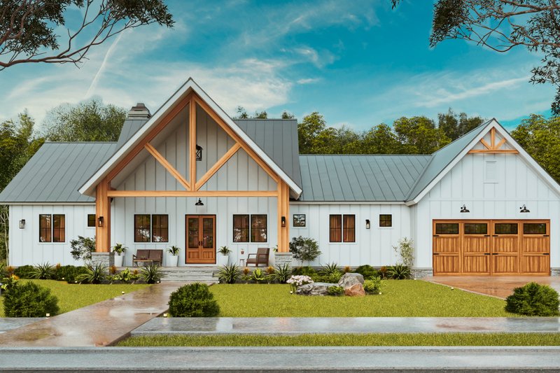 Dream House Plan - Exterior - Front Elevation 11 for Farmhouse House Plan #119-475 - 3 bed, 3.5 bath