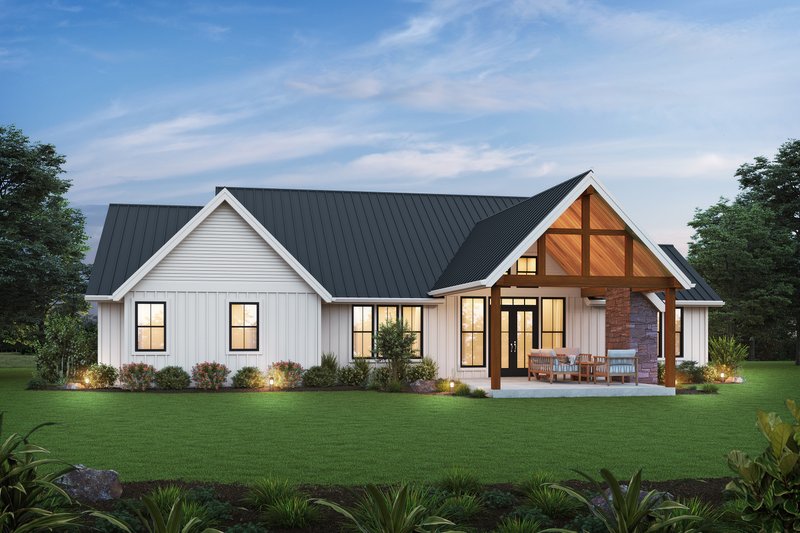 Architectural House Design - Exterior - Rear Elevation for Farmhouse House Plan #48-1096 - 5 bed, 3.5 bath