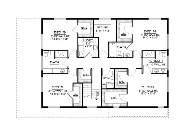House Blueprint - Farmhouse Floor Plan - Upper Floor Plan #1064-397