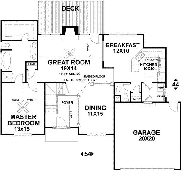 House Blueprint - European Floor Plan - Main Floor Plan #56-138