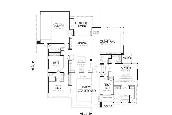 Floor Plan - Main Floor for Modern House Plan #48-479 - 4 bed, 2.5 bath