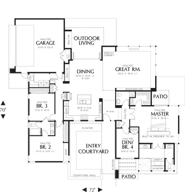 House Blueprint - Modern Floor Plan - Main Floor Plan #48-479