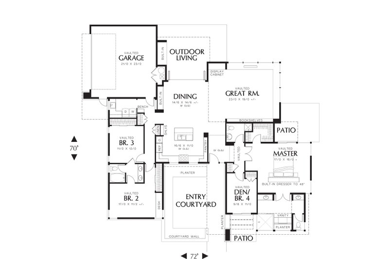 Dream House Plan - Floor Plan - Main Floor for Modern House Plan #48-479 - 4 bed, 2.5 bath