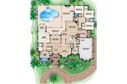 Mediterranean Style House Plan - 5 Beds 4.5 Baths 5408 Sq/Ft Plan #27-389 