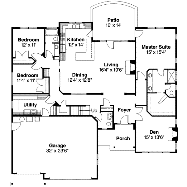 Architectural House Design - Craftsman Floor Plan - Main Floor Plan #124-552