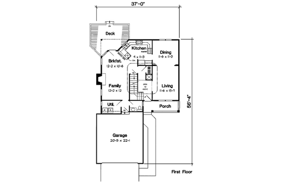 Floor Plan - Main Floor for Traditional House Plan #312-805 - 4 bed, 2.5 bath