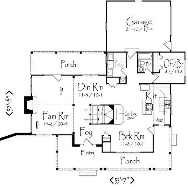 Country Floor Plan - Main Floor Plan #71-110