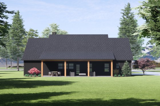 Exterior - Rear Elevation for Farmhouse House Plan #1096-99 - 3 bed, 2 bath