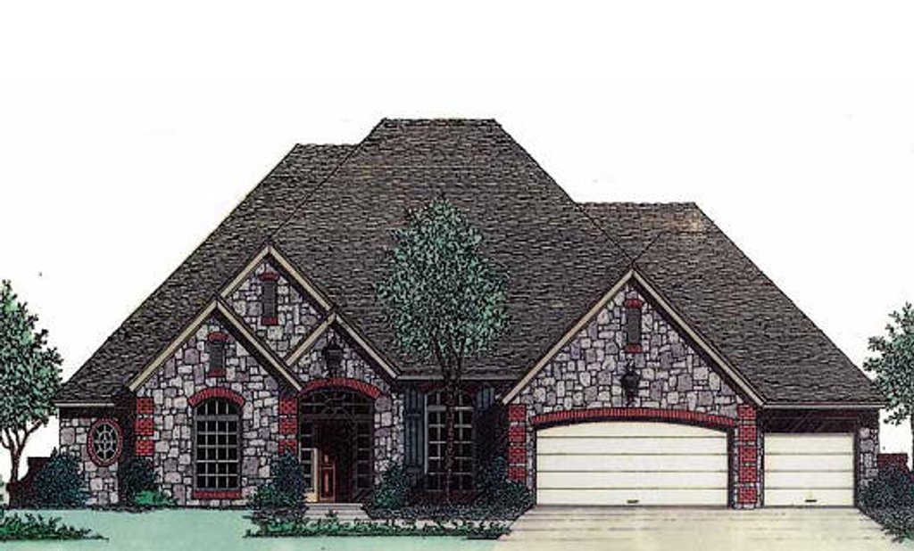 Exterior - Front Elevation 2 for European House Plan #310-877 - 4 bed, 3.5 bath