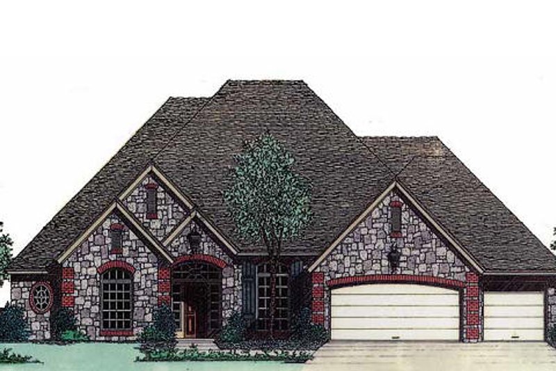 Exterior - Front Elevation 2 for European House Plan #310-877 - 4 bed, 3.5 bath