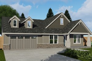 Craftsman Exterior - Front Elevation Plan #53-658