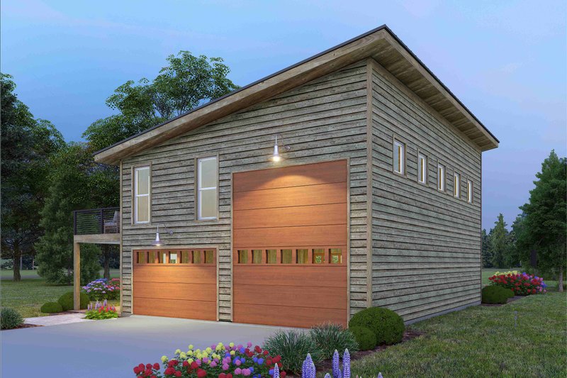 House Blueprint - Exterior - Rear Elevation 1 for Country House Plan #932-1399 - 1 bed, 1 bath