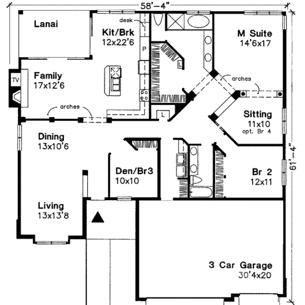 Traditional Floor Plan - Main Floor Plan #320-108