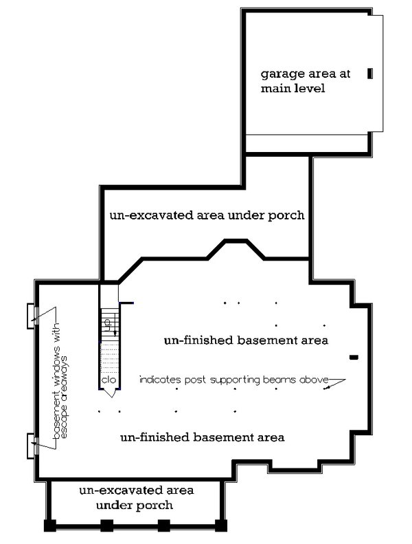 House Blueprint - Traditional Floor Plan - Lower Floor Plan #45-609