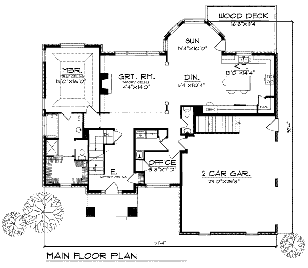 Home Plan - Traditional Floor Plan - Main Floor Plan #70-413