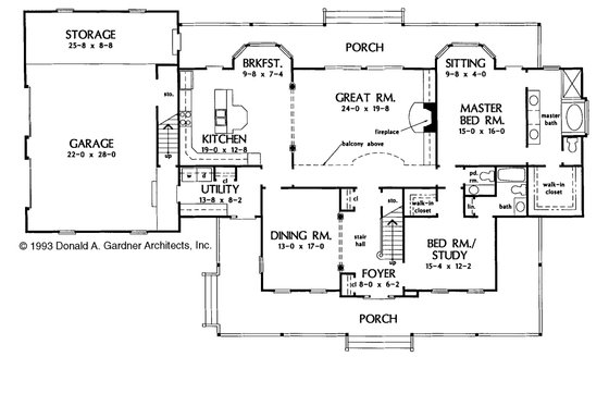 Floor Plan - Main Floor for Country House Plan #929-22 - 4 bed, 3.5 bath