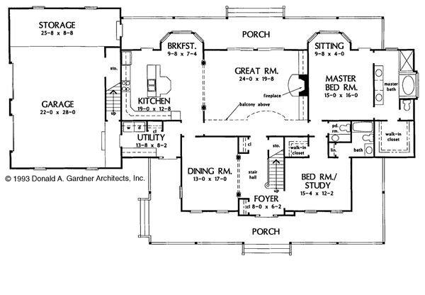 Architectural House Design - Country Floor Plan - Main Floor Plan #929-22