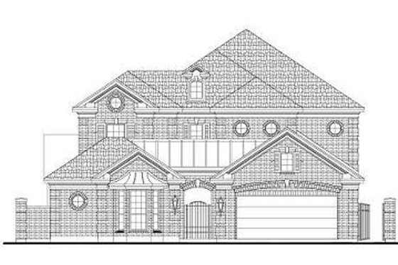 Exterior - Front Elevation for European House Plan #411-886 - 5 bed, 4.5 bath