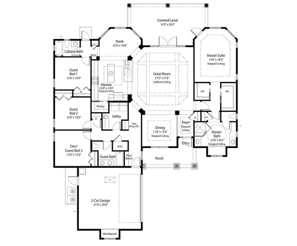Architectural House Design - Farmhouse Floor Plan - Main Floor Plan #938-141